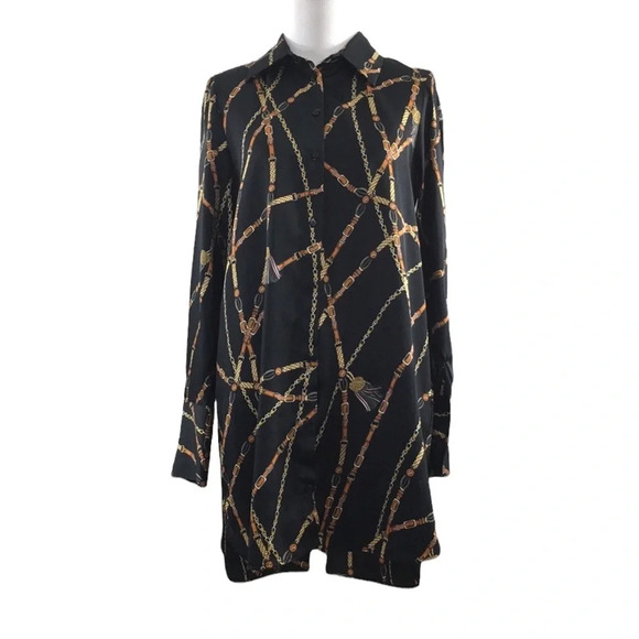 Zara TRF Collection Black Button Front Womens XS Horse Riding Equestrian Tunic - Picture 1 of 10